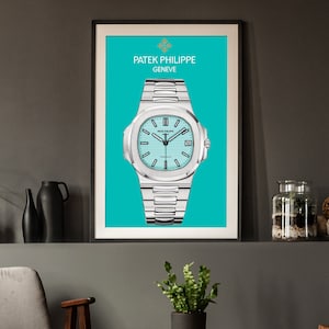 PP Nautilus Tiff Dial Poster, Gift ideas for men, Watch poster, watch print, watch art