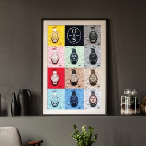 Omega x Swatch Watch Poster | Limited Edition Watch Art | Gift Ideas for Watch Enthusiasts & Collectors