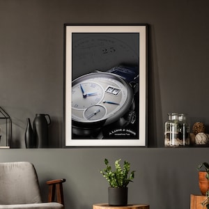 A. Lange & Söhne Lange 1 Watch Poster | German Watch Art Print | Luxury Horology Gift for Collectors and Watch Enthusiasts
