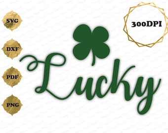 Cute Lucky Design With Small Four Leaf Clover, Sublimation File, Great Design For Custom St. Patrick's Day Shirts, Cut Machine File