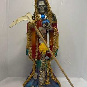 12" Santa Muerte Statue 7 Colors Holy Death Grim Reaper Siete Potencias Figure