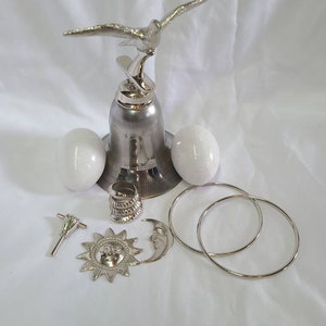 Herramientas/Tools de Obatala con Campana/Bell y 2 Huevos de marmol/Eggs marble