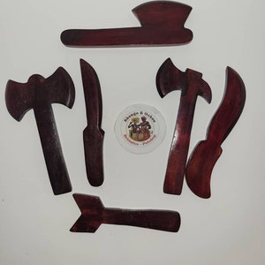 Herramientas de madera de Shango/ Wooden tools for Shango SANTERIA ORISHAS 7RAYO