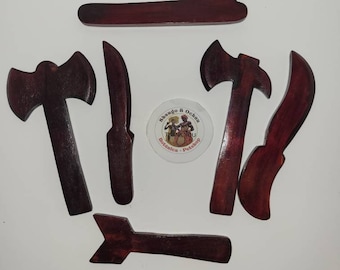 Herramientas de madera de Shango/ Wooden tools for Shango SANTERIA ORISHAS 7RAYO