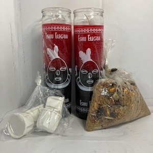 Candle/Vela para Elegua Eleggua COMBO Santeria Osha Road Opener