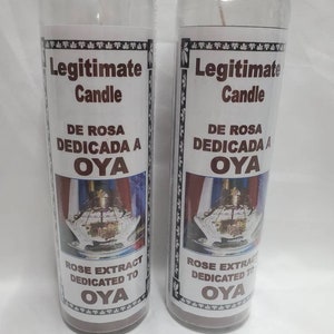 Oya Yanza Yansa(2) Glass Scented 7 Day Candle/Vela Legitimate Santeria Orishas