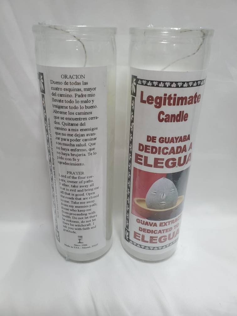 Elegua Eshu 2 Glass Scented 7 Day Candle/vela Legitimate Etsy