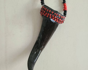 Collar de Elegua Lucero con Amuleto Santeria Osha Santo Ifa Palo
