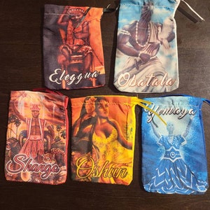 Ensemble Bolsa Para Caracoles Santo Iyawo dilogun Santeria Ifa Sac coquillage Yoruba