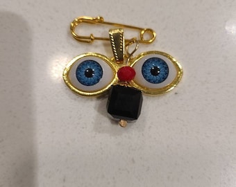 Ojo De Santa Lucia Amulet Pin Mal De Ojo with Azabache Santeria Good Luck