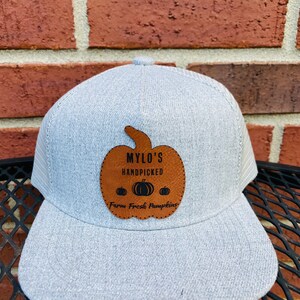 Custom Toddler Hat Personalized toddler hat signature toddler leather patch hat Halloween fall pumpkin patch hat