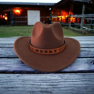 Custom Toddler Cowboy Hat | Personalized Toddler Cowboy Hat | Custom Toddler Leather Band Cowboy Hat | Kids Cowboy Hat
