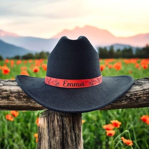 Custom Toddler Cowboy Hat | Personalized Toddler Cowboy Hat | Custom Toddler Leather Band Cowboy Hat | Kids Cowboy Hat