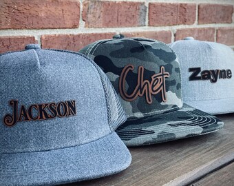 Personalized Toddler Hat | Custom Leather Patch Name Hat