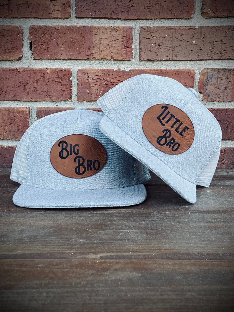 Custom Toddler Hat Big Bro Little Bro Personalized toddler hat signature toddler leather patch hat Baby Announcement gift 