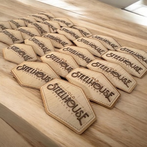 Toppe personalizzate in legno 3D / Toppe stirabili in legno / Toppe con logo / Toppe personalizzate per cappelli /