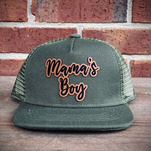 Mamas Boy Custom Toddler Hat toddler hat signature toddler leather patch hat kid hat