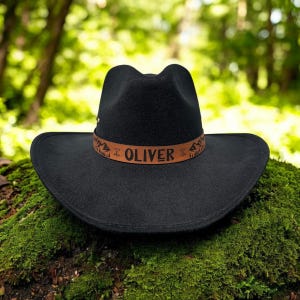 Custom Toddler Cowboy Hat | Personalized Toddler Cowboy Hat | Custom Toddler Leather Band Cowboy Hat | Kids Cowboy Hat