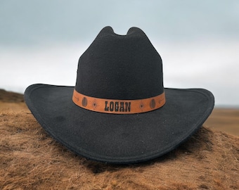 Cappello Da Cowboy Per Bambini Con Cordino – Tesa Larga, Tessuto Non Tessuto, Taglia Unica, Per Festa E Gioco All'aperto