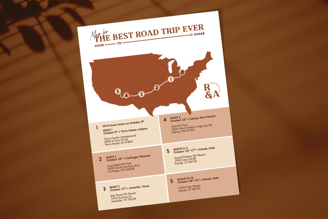 Custom Road Trip Map Printable Road Trip Map roadtrip Map - Etsy