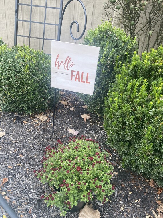 Fall Shepherd's Hook Wooden Sign Fall Decor Hanging Etsy