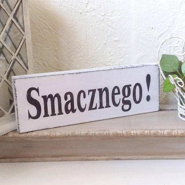 Polish Sign, Smacznego, Enjoy your Meal, Kitchen Decor