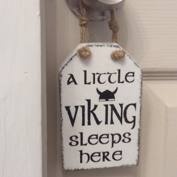 Scandinavian Sign, Viking Nursery, Baby Door Hanger