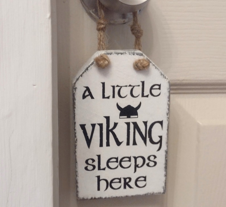 Nursery Vikings Sign hanging on door