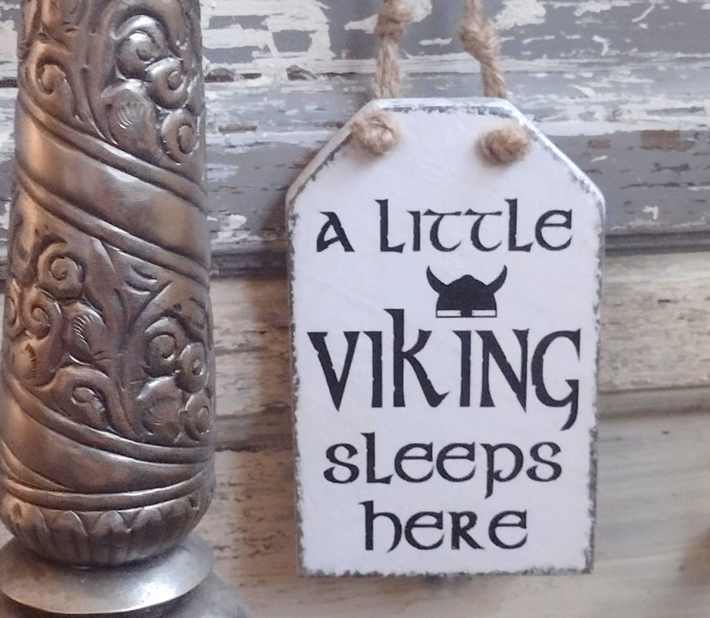 A little Viking Sleeps here nursery sign, Silver Candlestick