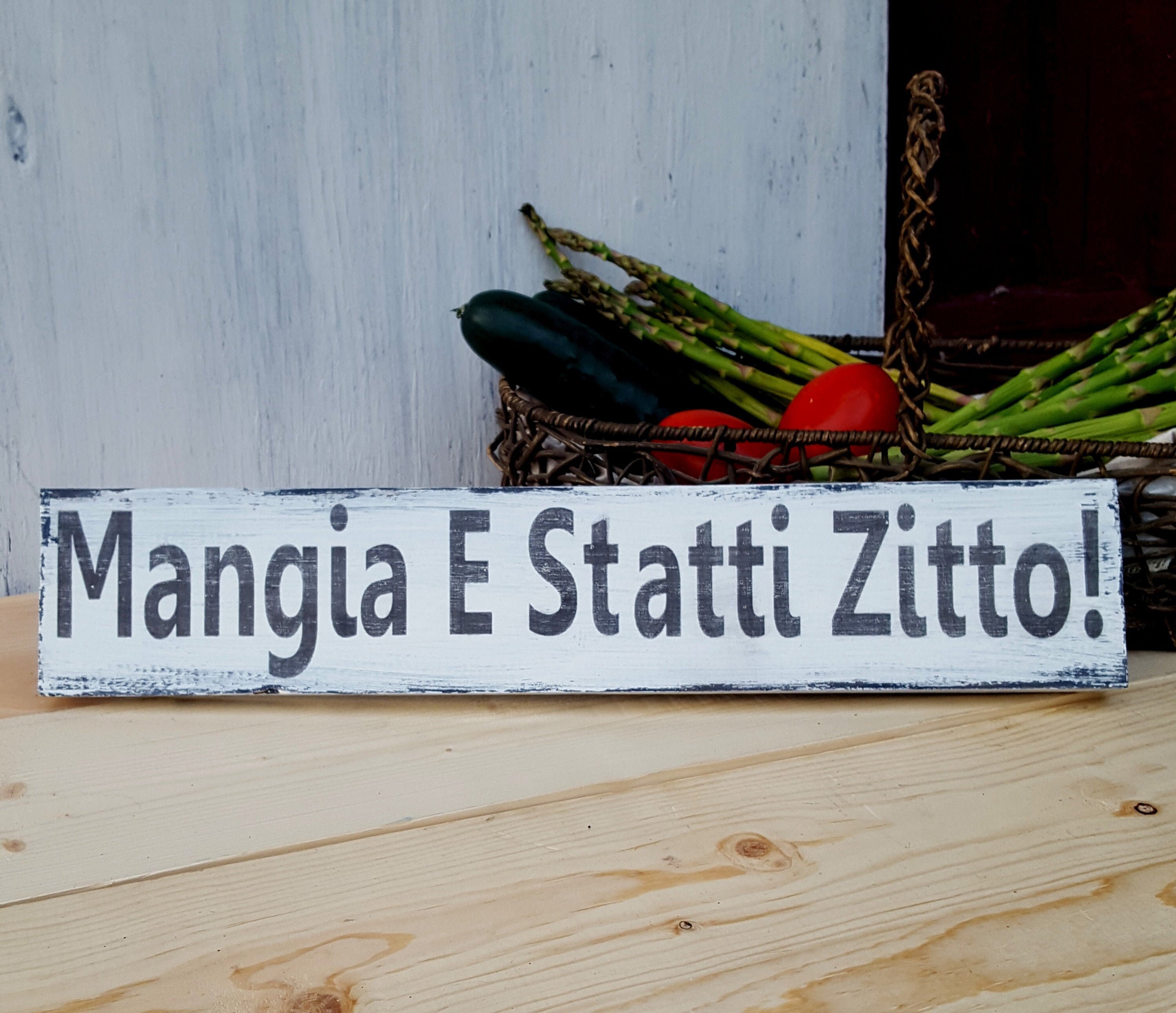 MANGIA E STATTI ZITTO Italian Italy Plaque Sign Shut Up and Eat Kitchen Dining MANGIA E STATTI ZITTO Italian Italy Plaque Sign Shut Up and Eat Kitchen Dining