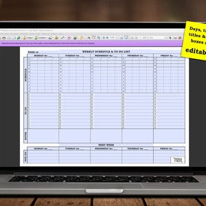 Printable Weekly Schedule and to Do List With Notes and Next Week Look ...
