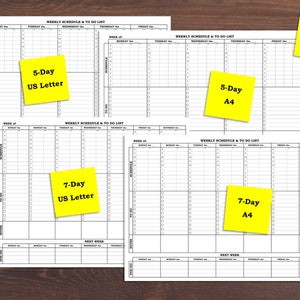 Printable Weekly Schedule and to Do List With Notes and Next Week Look ...