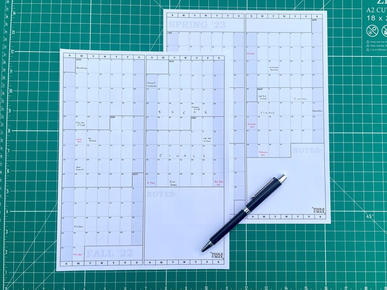 Printable 20222023 Academic Calendar Semester Calendar Etsy