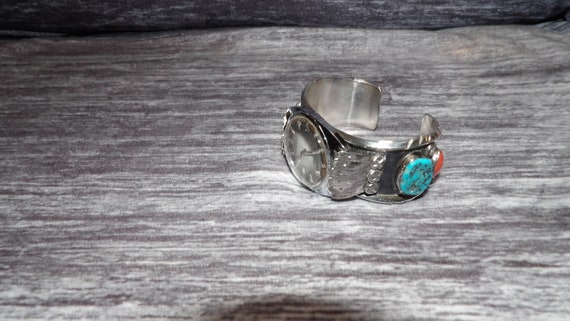 Vintage Sought After Margaret Lee Navajo Large Watch Cuff Sterling
