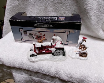 Vintage Retired  Christmas Tractor, plow set LeMax New w/box
