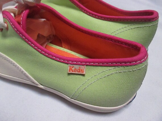 Vintage New Stock  Keds Canvas Hot pink, neon gre… - image 7