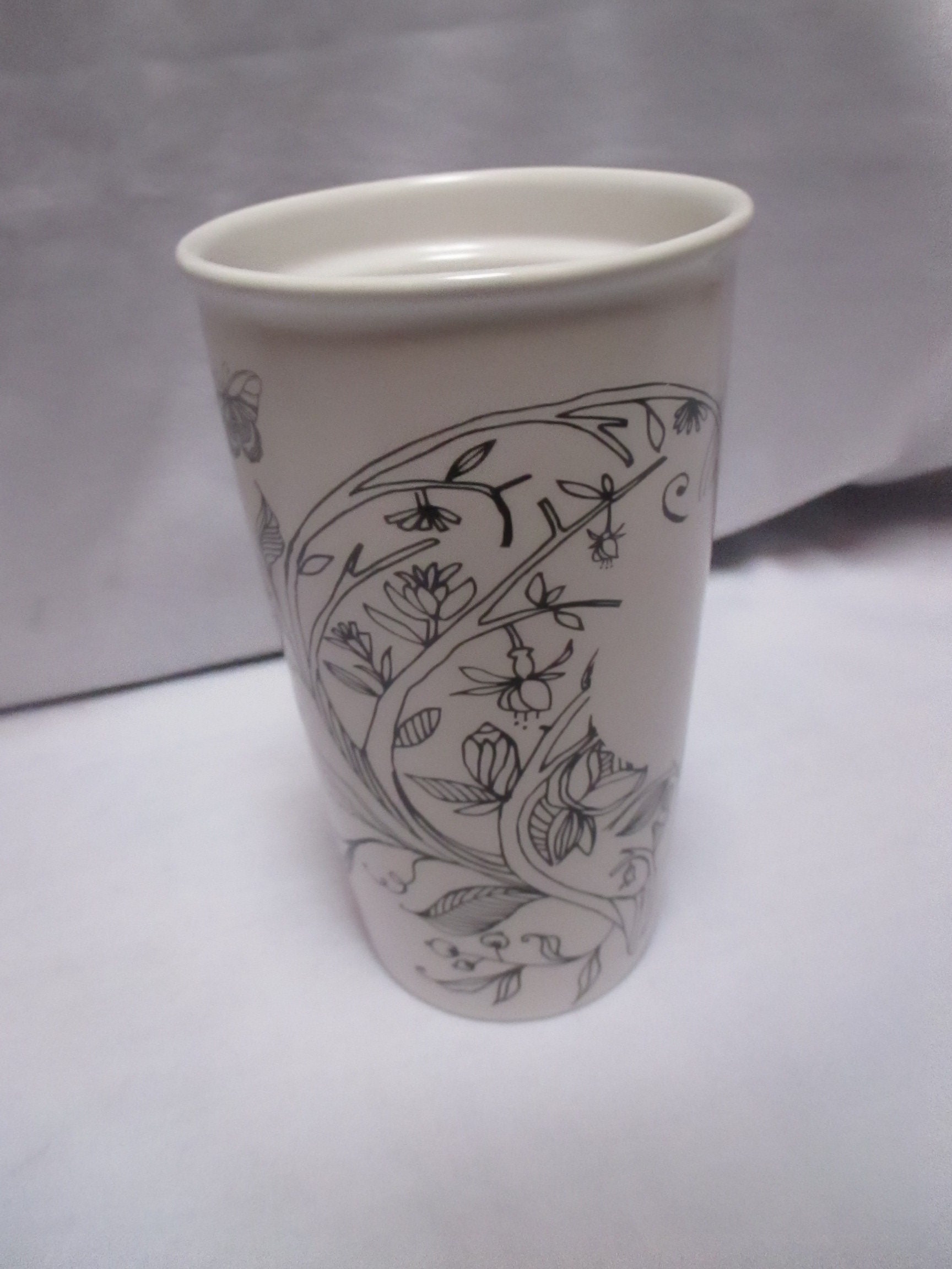Starbucks Cup W/ Lid Autumn Acorn Cute Fox 8oz Double Wall Glass