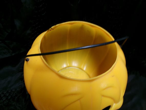 Vintage 1990s 9" tall General foam round eyes blow mold pumpkin View 4