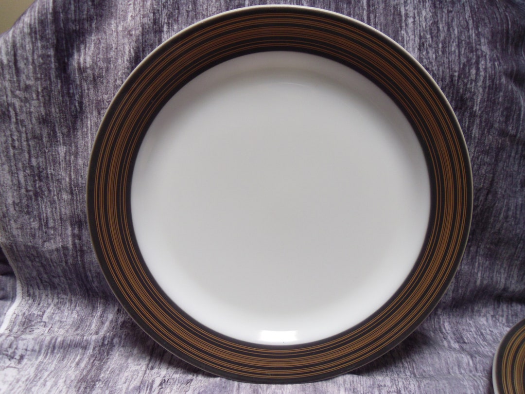 Vintage Terra Pyrex Black Gold Stripe Serving 12 Plate 2 Available Sold Separately Etsy