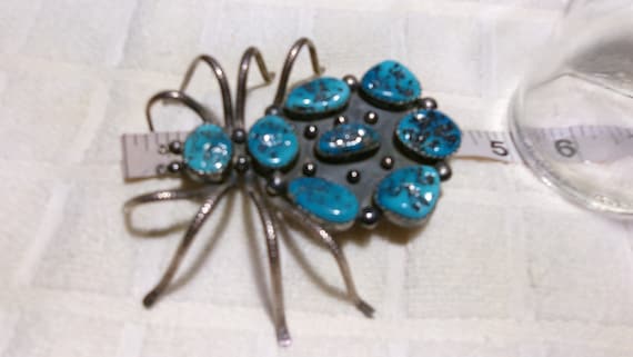 Incredibly Intricate Spider Matrix Vintage Navajo 'Ice Blue' Native American Jewelry Silver Ring-big! Incredibly Intricate Spider Matrix Vintage Navajo 'Ice Blue' Native American Jewelry Silver Ring-big!