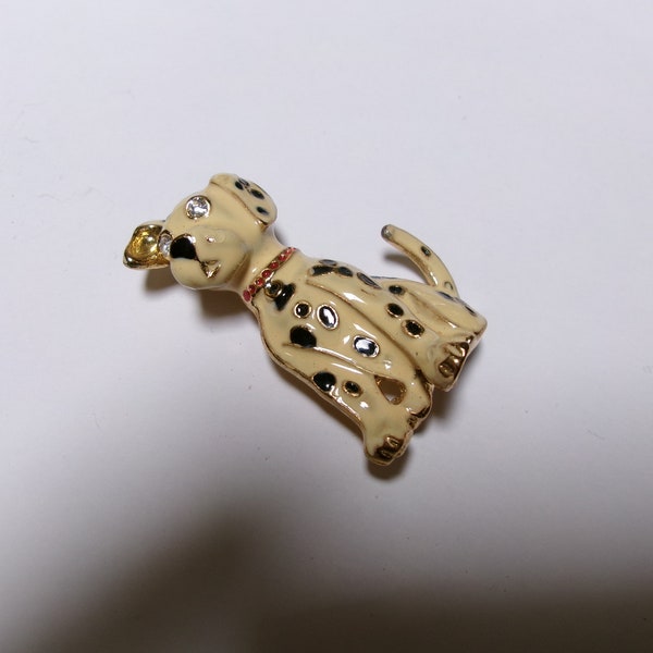 Vintage Sweet enamel Dalmatian dog brooch