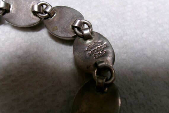 Vintage solid sterling multi gemstone bracelet/Me… - image 8