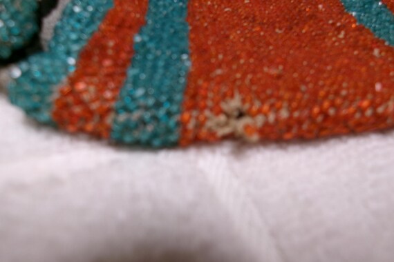 Antique 4 1/2" tall Flapper draw string glass bea… - image 6