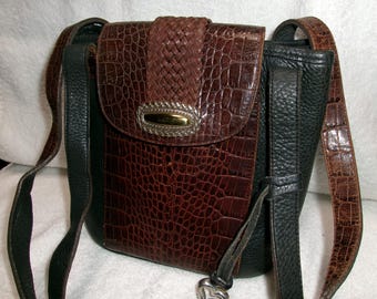 Vintage Leather Brighton crossbody croc bag Great condition