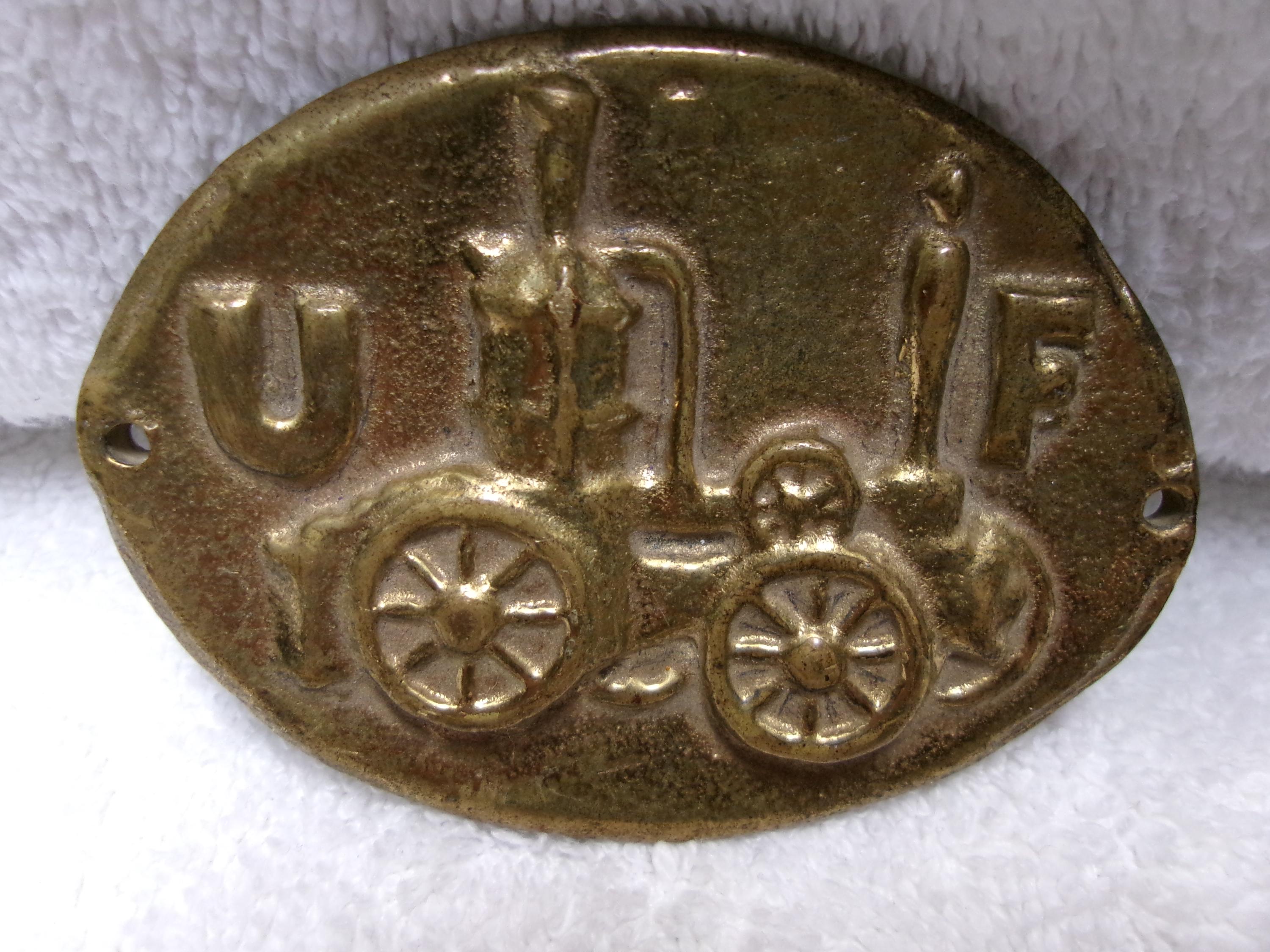 ビンテージ 鋳鉄&真鍮製 United Fireman Insurance Co Antique Mid 1875s Solid Brass United Firemans Insurance Co