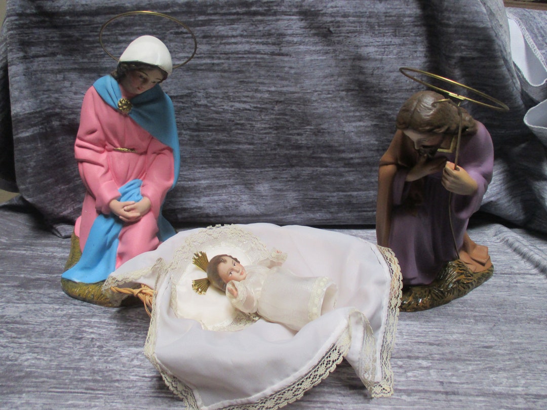 Ceramic Baby Jesus Mary & Josesph Nativity Etsy