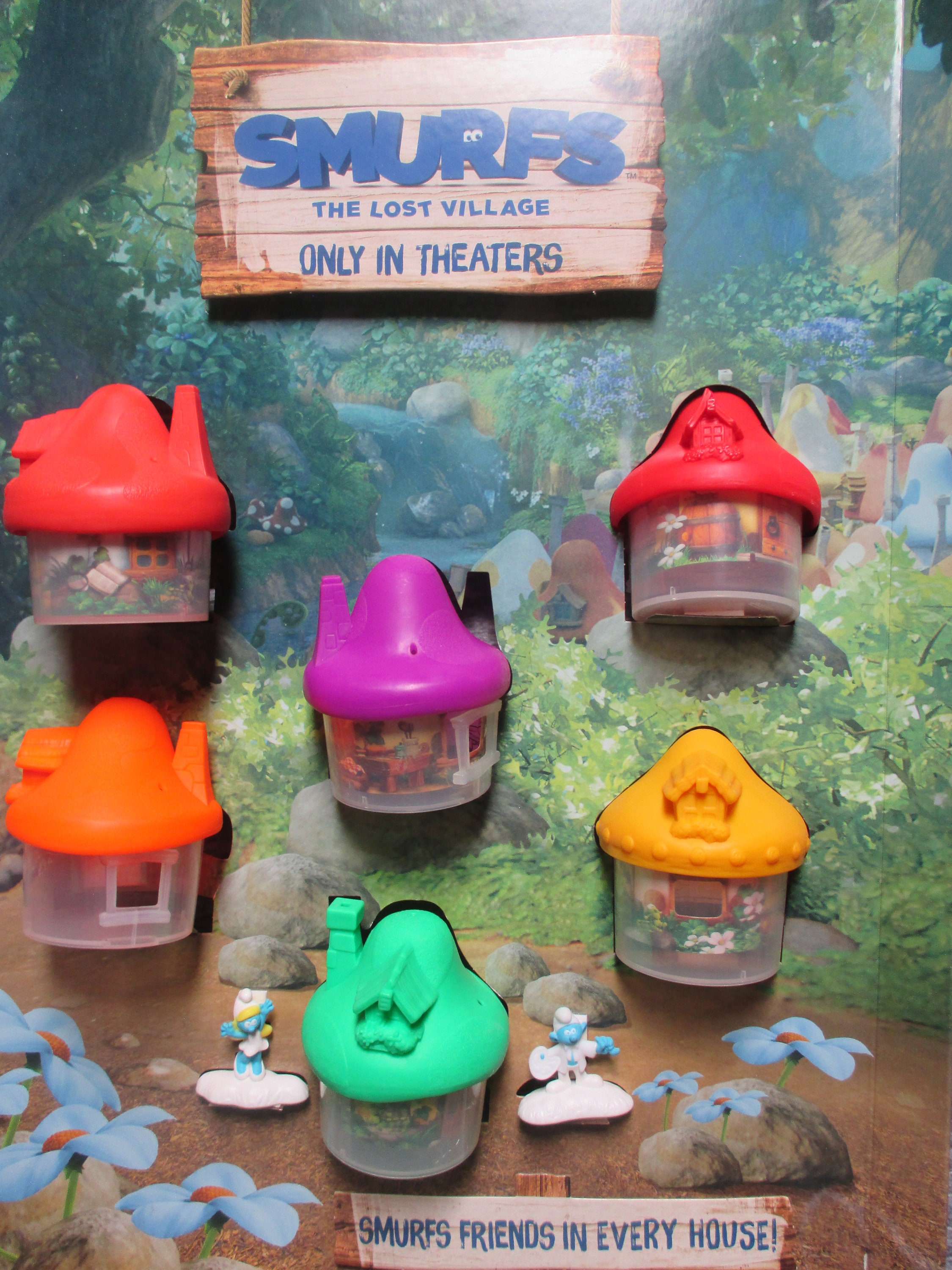 Mixed Lot of 6 Smurfs Toys McDonald's Peyo Snappy Farmer Grouchy Smurfette