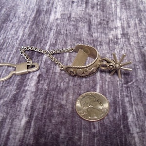 Vintage 1950s Sterling horse Stirrup key ring