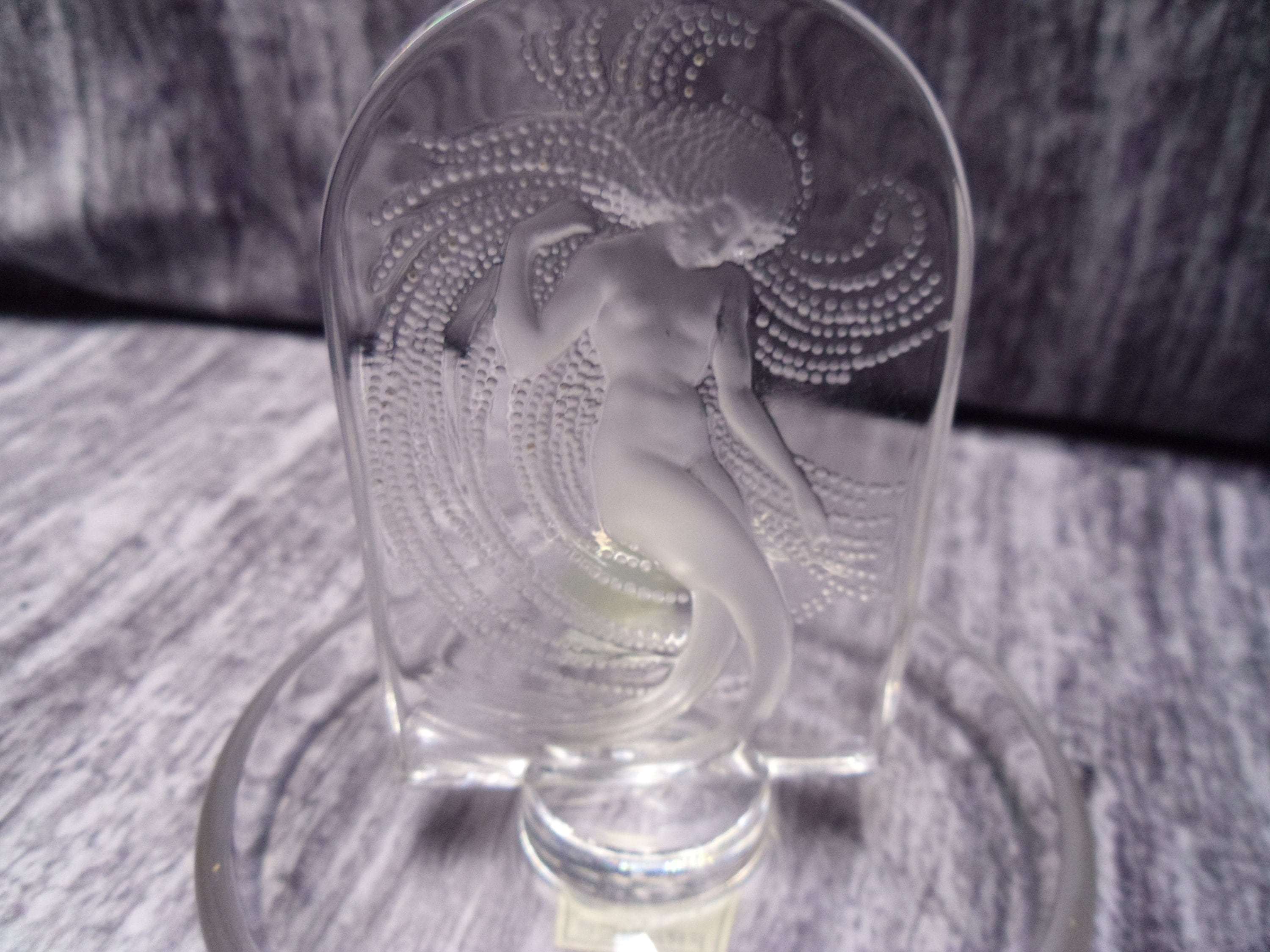 Vintage Lalique France Crystal Nude Lady Ring Holder