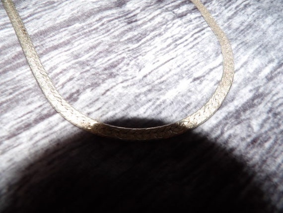 Vintage brushed Sterling silver Italy necklace ch… - image 2